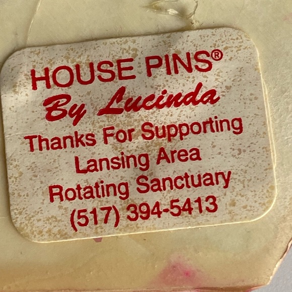 Two Pink and Blue House Pins by Lucinda - Picture 10 of 12